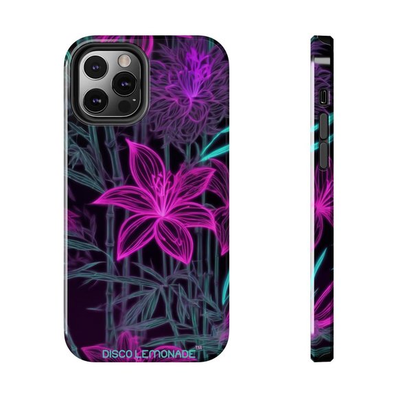 IPhone, DISCO LEMONADE Neon, Flower, Sakura, Hot Pink, Tough Phone Case,DiscoLem - Picture 6 of 10